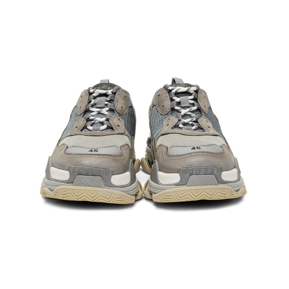 Balenciaga Grey Triple S Sneakers in Gray for Men | Lyst