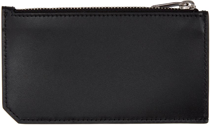 Saint Laurent Leather Credit Card Holder in Black White (Black 