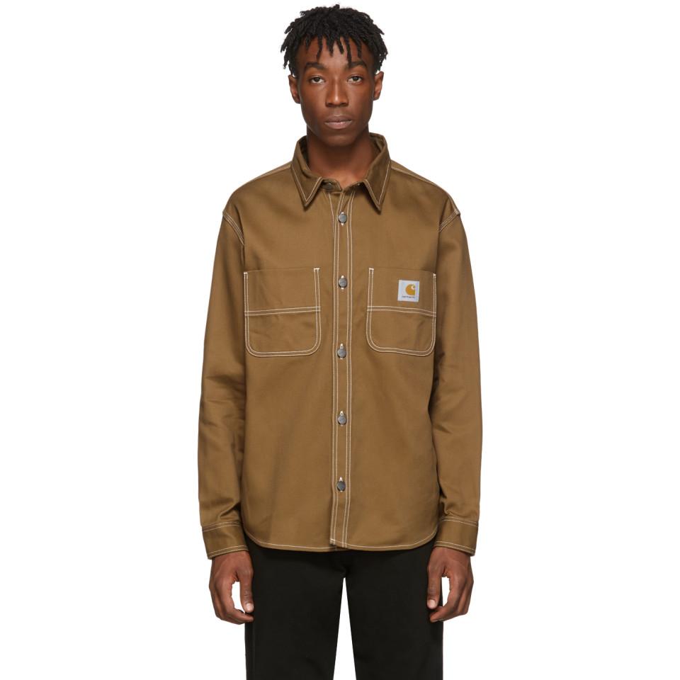 Carhartt WIP Brown Chalk Shirt Jacket for Men | Lyst Canada