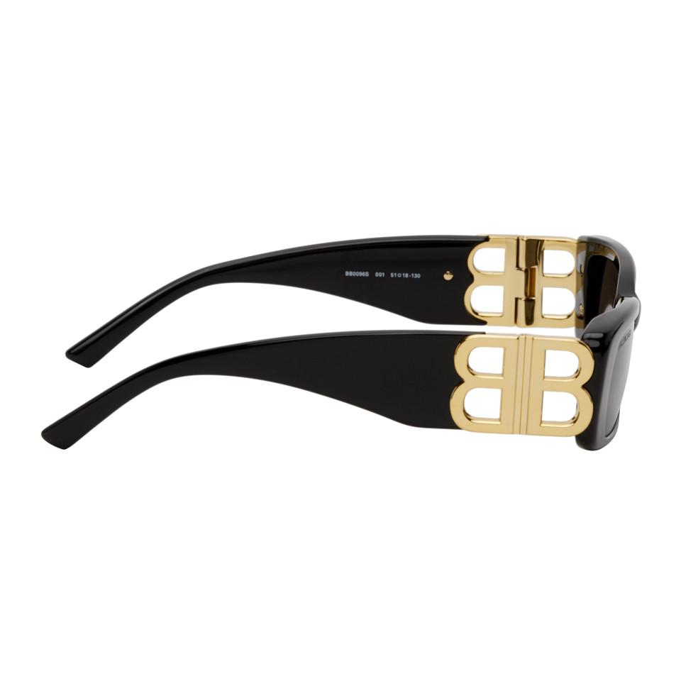 Balenciaga Black Bb Rectangular Sunglasses - Lyst