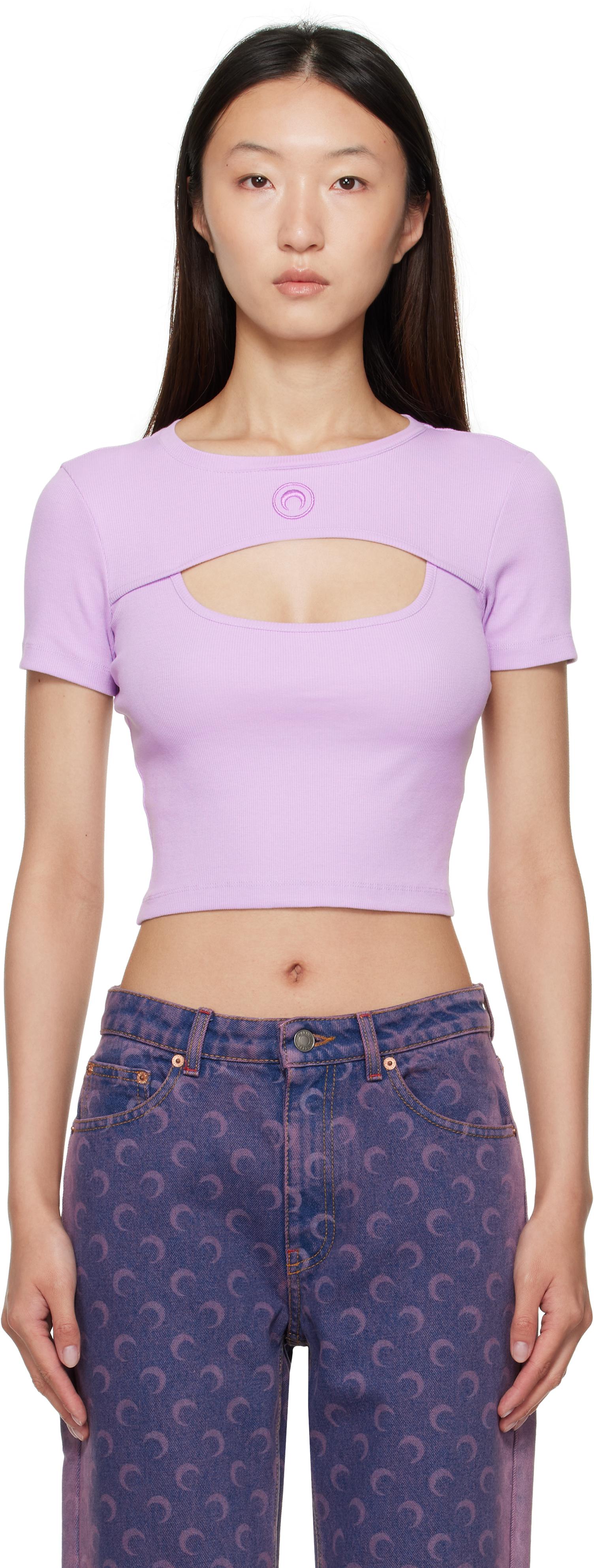 Tシャツ・カットソー MARINE SERRE Women Tunic Tops WTO393PK60 Purple MS_WTO429A_RJER0018_PK35_1.jpg