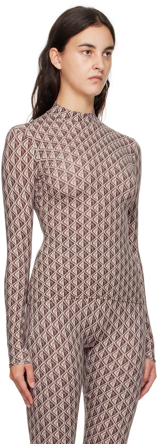 Marine Serre Brown Moon Diamant Turtleneck | Lyst