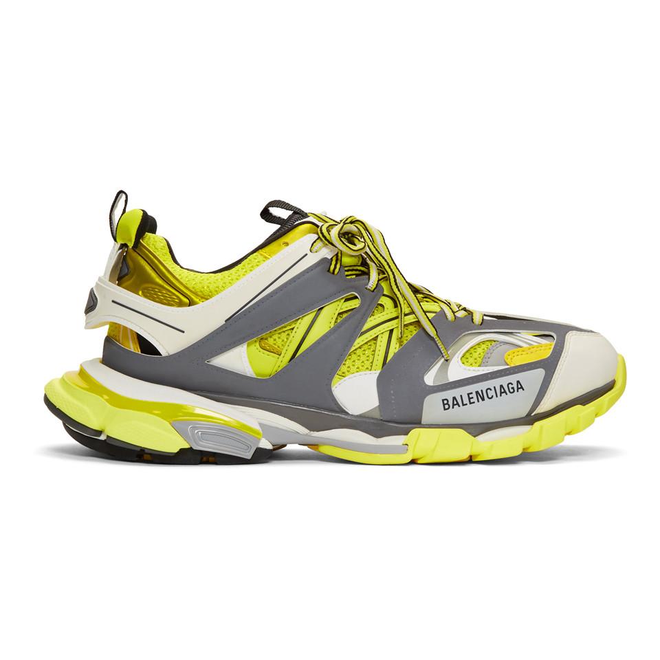 Baskets jaunes et grises Track Runner Balenciaga pour homme en coloris Jaune  | Lyst