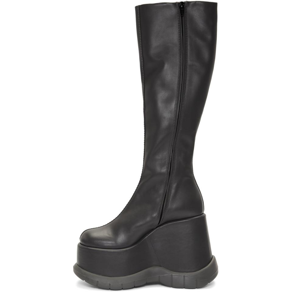 Gray platform boots hot sale