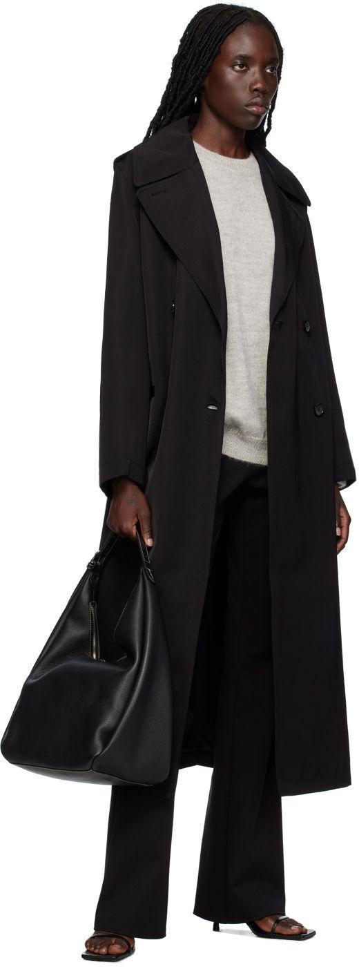 TOTEME｜COATS (Long fluid summer coat black (233-1045-26 Toteme Long Fluid Summer Coat in Black | FWRD