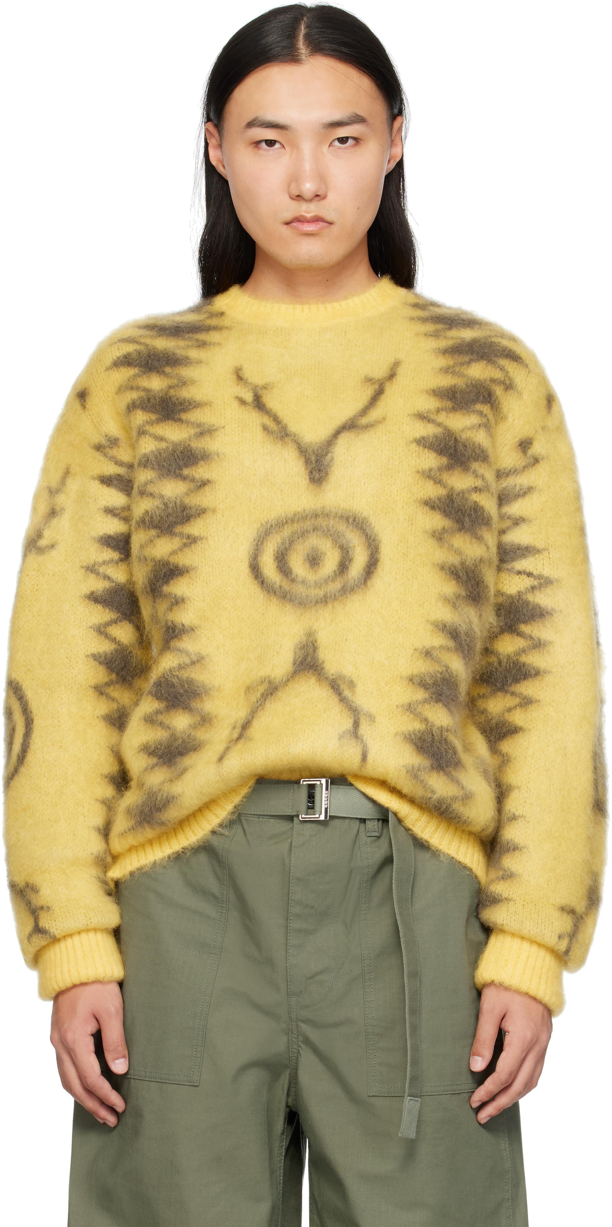 South2 West8: Beige Mohair Cardigan | SSENSE