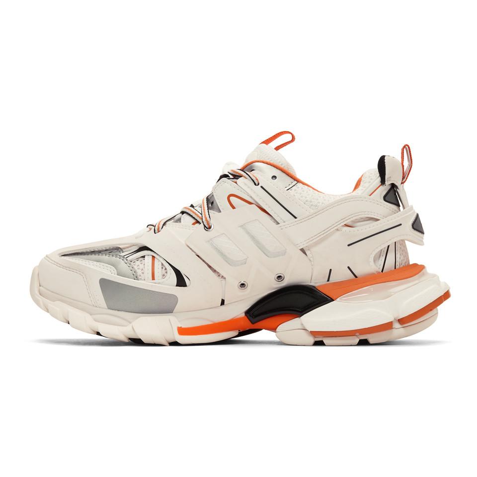 Balenciaga Off-white And Orange Track Sneakers for Men | Lyst