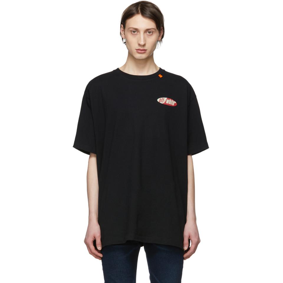 Off-White c/o Virgil Abloh Black And Red Oversized Logo T-shirt for Men | Lyst
