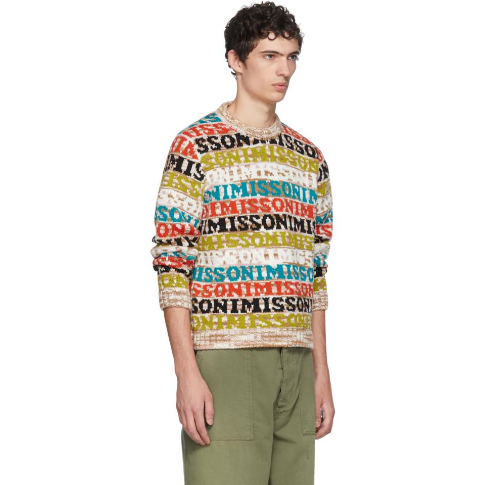 Missoni Multicolor Logo Crewneck Sweater for Men - Lyst