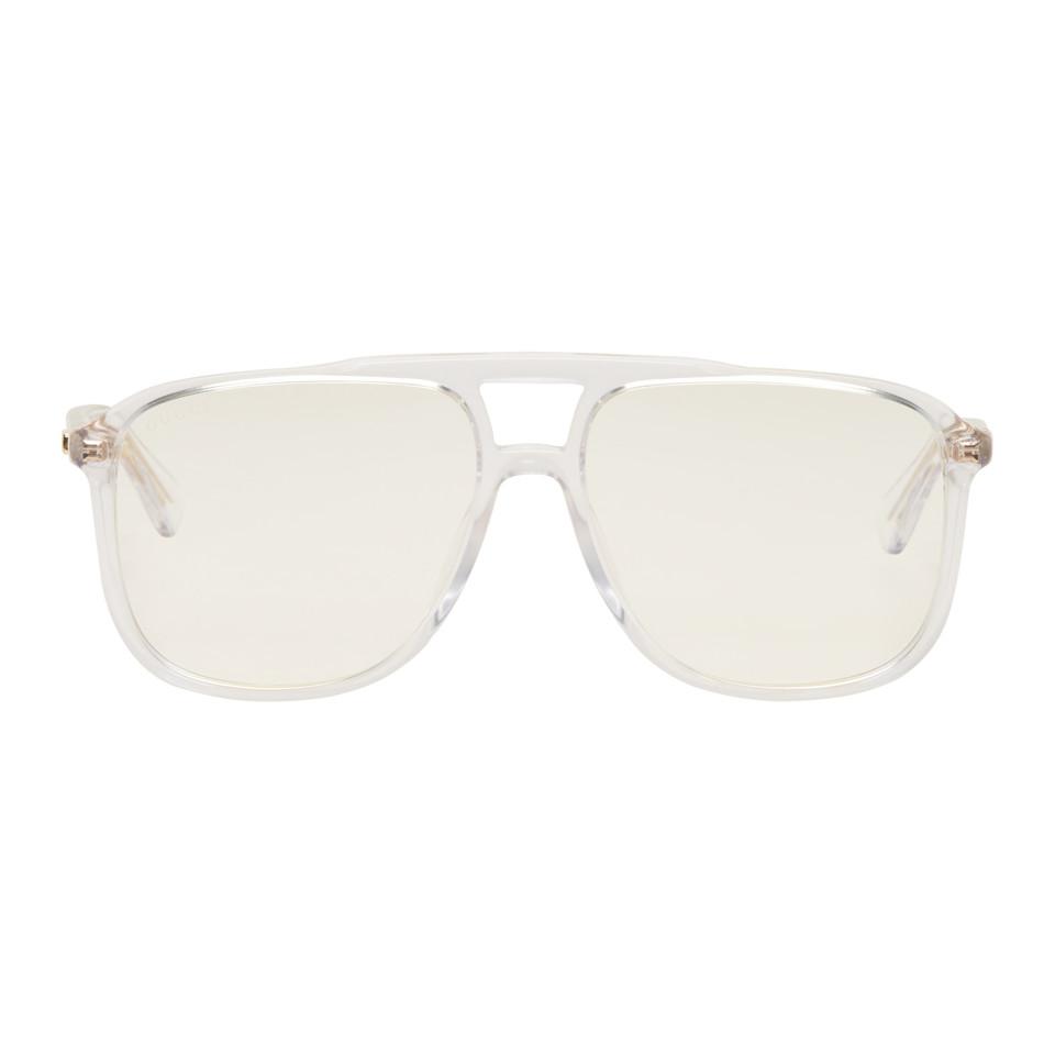 Transparent Rectangular 80s Sunglasses for Men -