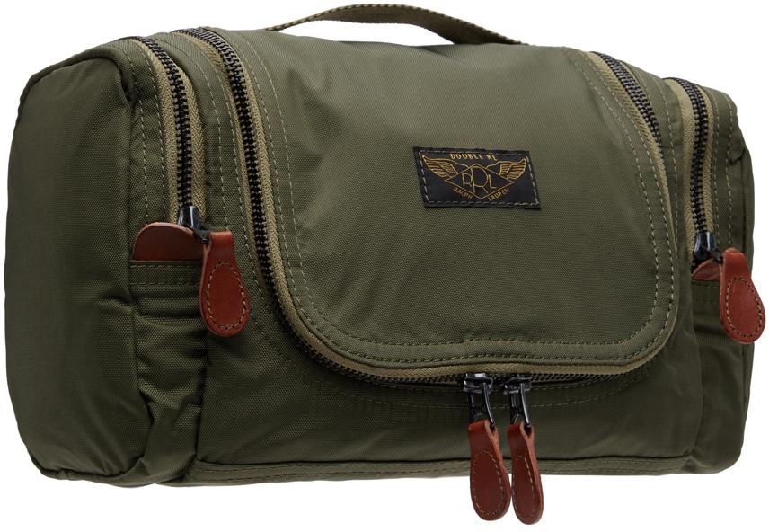 メンズ RRL ーン ナイロンキャンバス トラベルポーチ グリーン