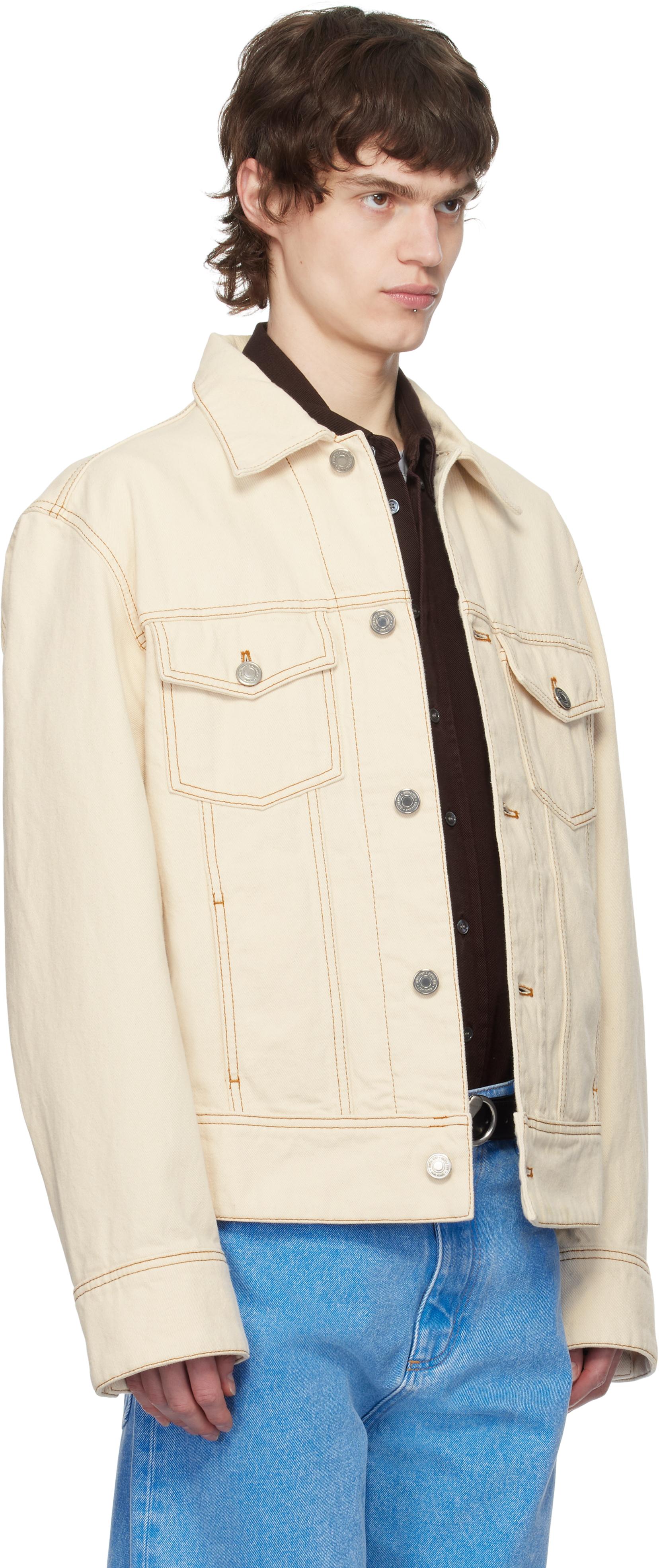 AMI｜DENIM JACKETS (FJK247 DE0039 136) WHITE CREAM Ami Paris Trucker Jacket | AMI PARIS