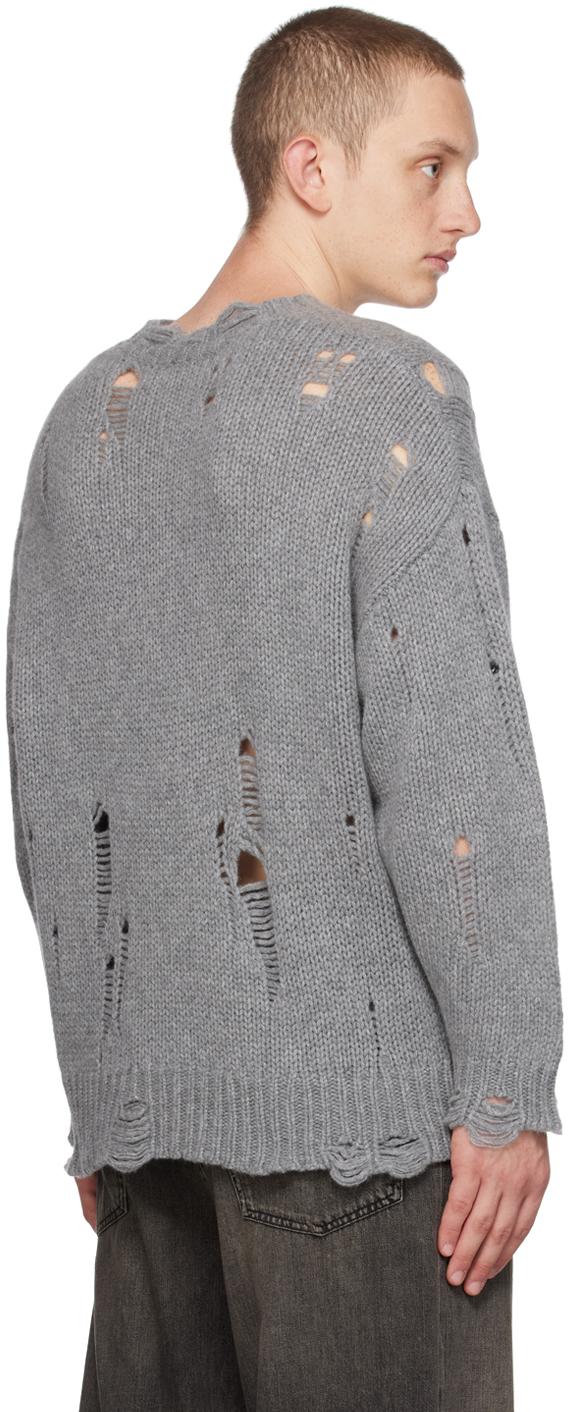 Gray Distressed Sweater