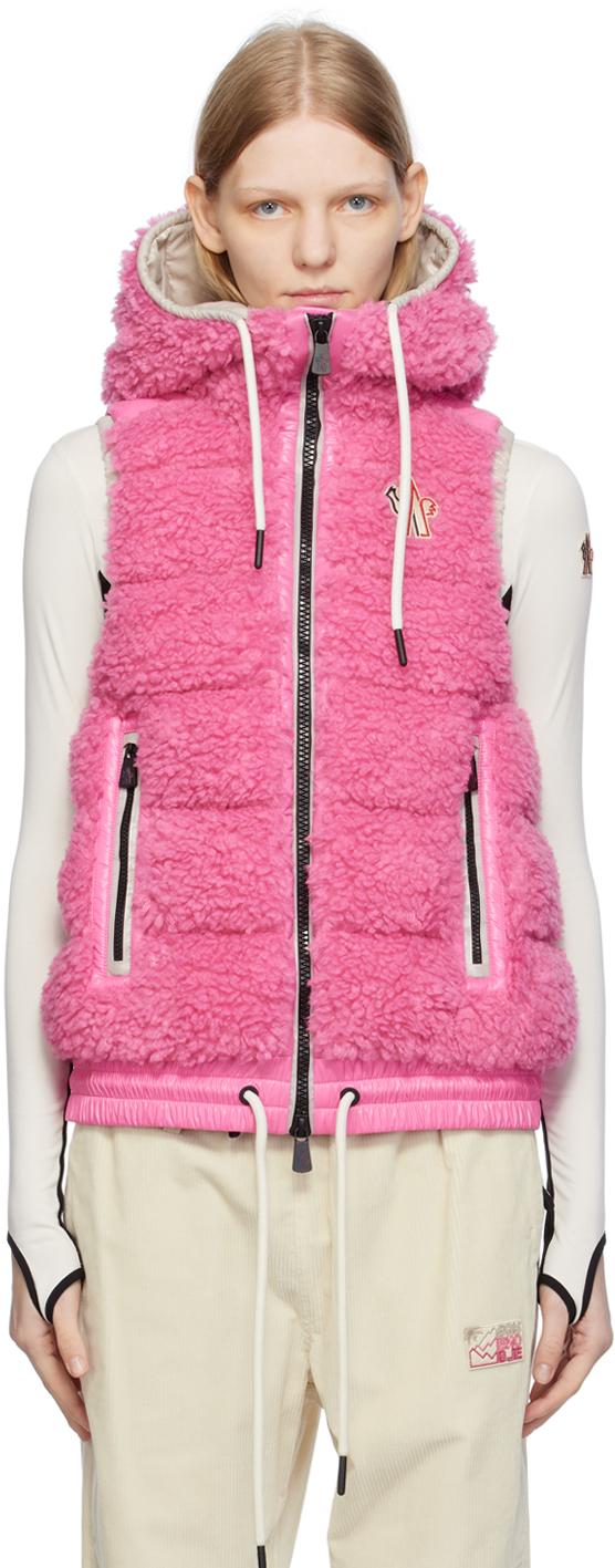 Moncler Pink Teddy Down Vest | Lyst UK