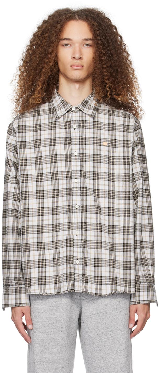 最終価格 CP COMPANY ブラウン/ブラックチェック 長袖シャツ サイズ2 