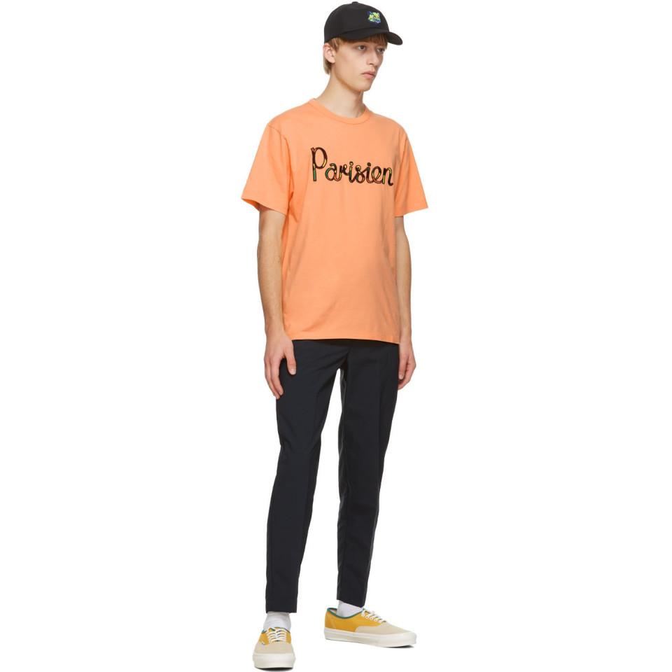 Maison Kitsuné Cotton Orange Parisien T-shirt for Men - Lyst