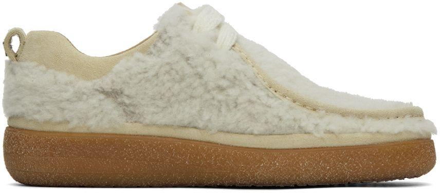 AMI Paris shearling lace-up shoes - 150 OFF WHITE