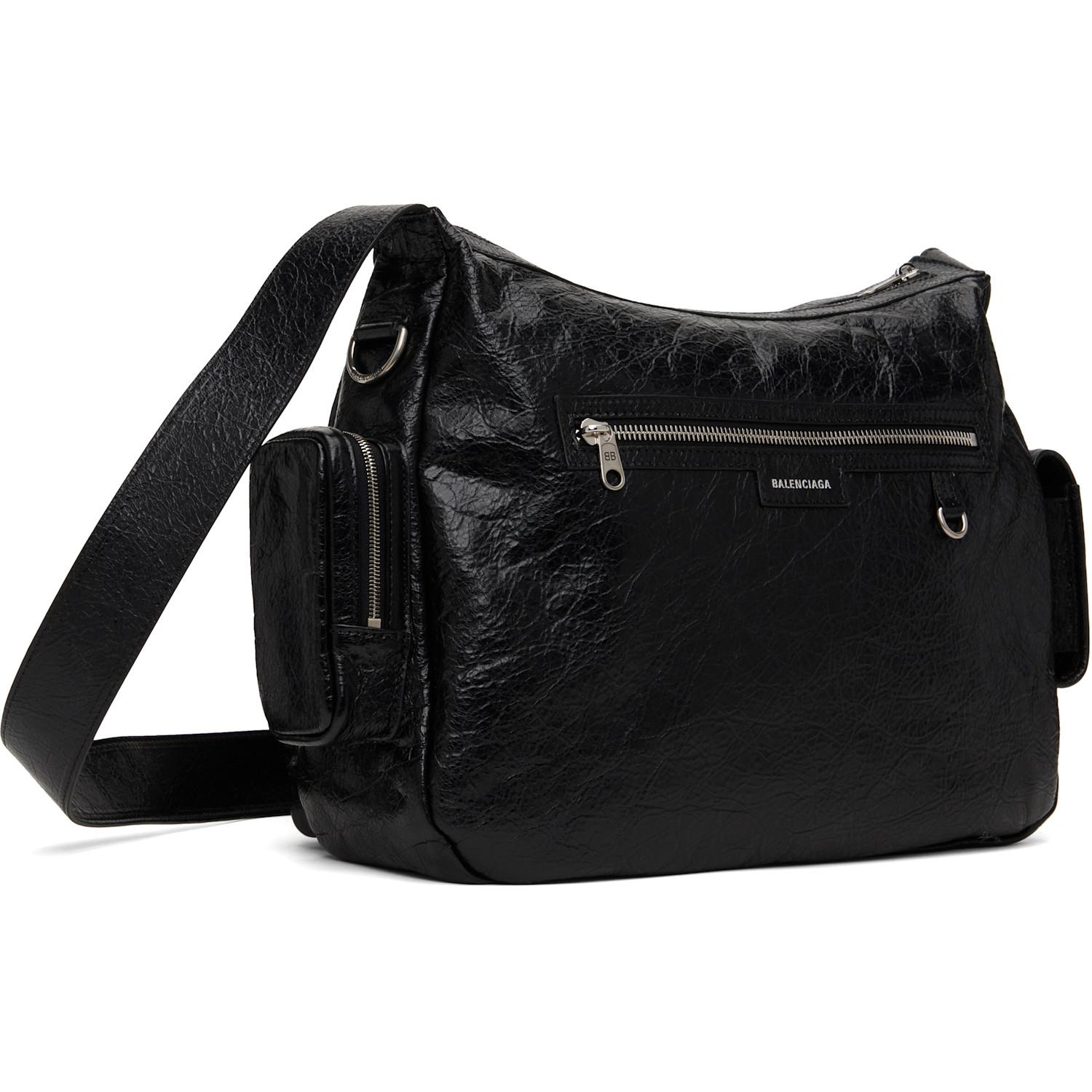 メンズ Balenciaga ブラック Superbusy メッセンジャーバッグ ブラック