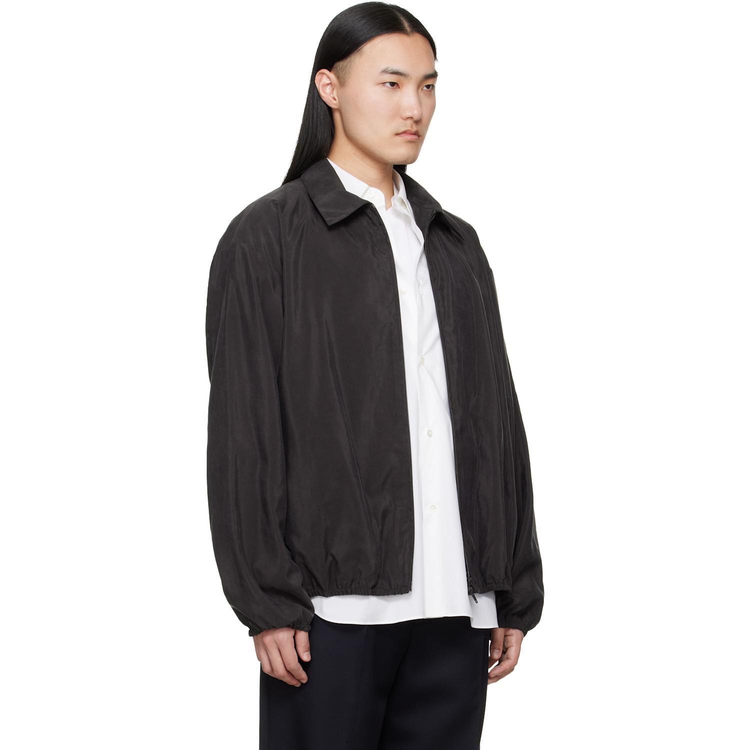 Ssstein Silk Nylon Collared Zip Jacket in Black for Men | Lyst