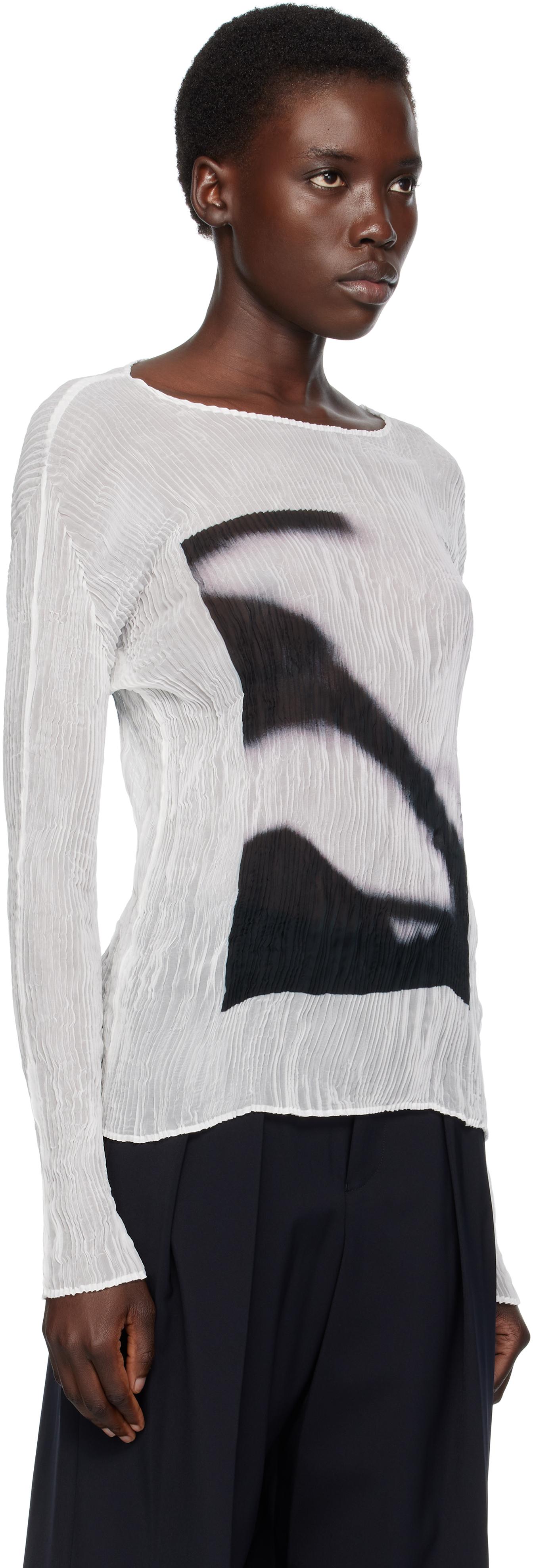 Issey Miyake May Shadow Study Chiffon Twist T-Shirt in Black | Lyst