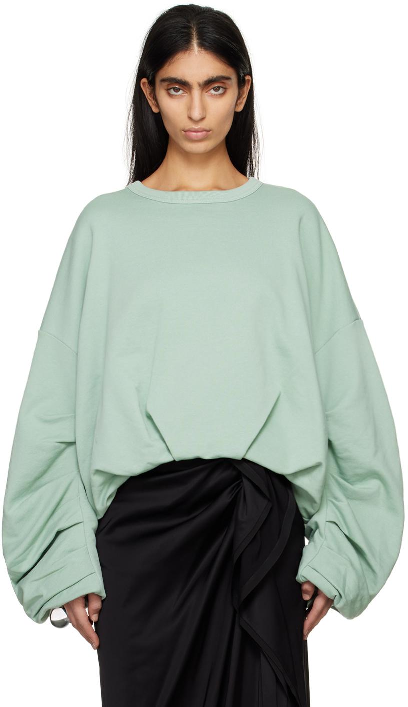 Dries Van Noten レディース グリーン ーン ドレープ スウェットシャツ  