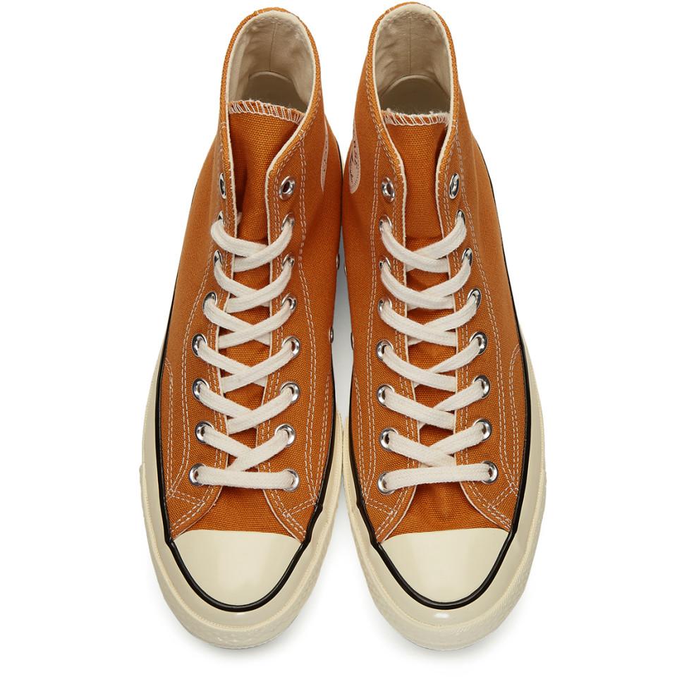Converse Orange Chuck Taylor Canvas Vintage High-top Sneakers for Men ...