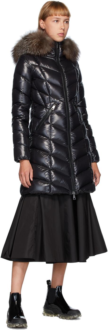 Moncler Synthetic Flumarus Lacque Fox Fur-trim Quilted Down Coat in Black -  Save 12% | Lyst