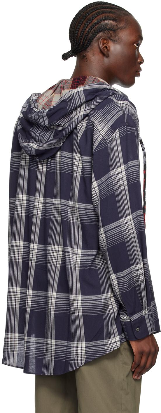 Vivienne Westwood｜LONG-SLEEVED SHIRTS (RIB HOODIE SHIRT Navy Rib Hoodie Shirt by Vivienne Westwood on Sale
