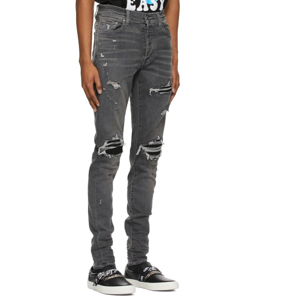 Amiri Grey Mx1 Suede Jeans in Gray for 