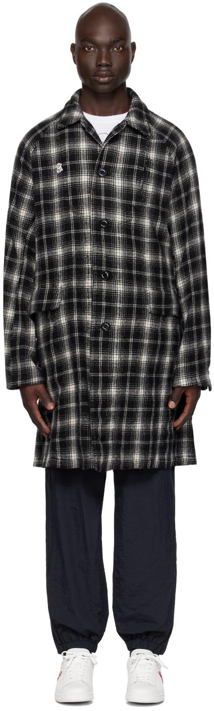 the Shepherd UNDERCOVER メンズ ブラック チェック コート コート the Shepherd UNDERCOVER メンズ ブラック チェック コート コート