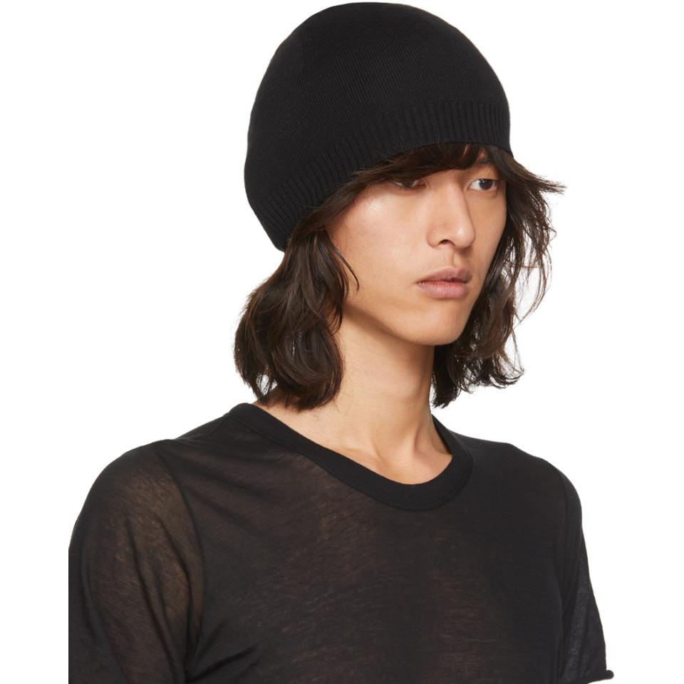 Rick Owens Black Small Cashmere Beanie for Men - Lyst