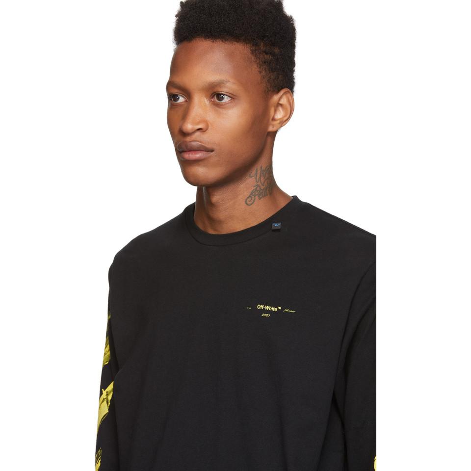 Off-White c/o Virgil Abloh Ssense Exclusive Black And Yellow Painted Arrows  Long Sleeve T-shirt for Men | Lyst
