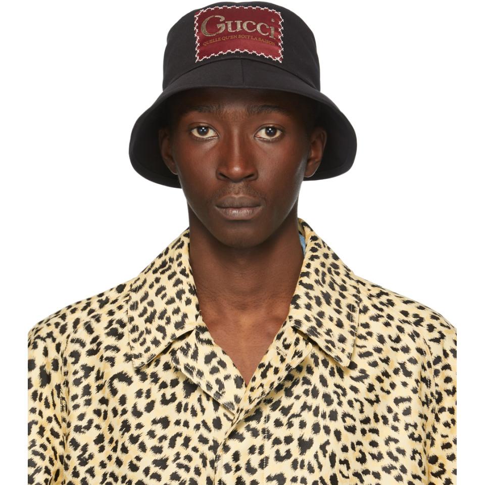 Gucci Cotton Black Whatever The Season Bucket Hat for Men Lyst