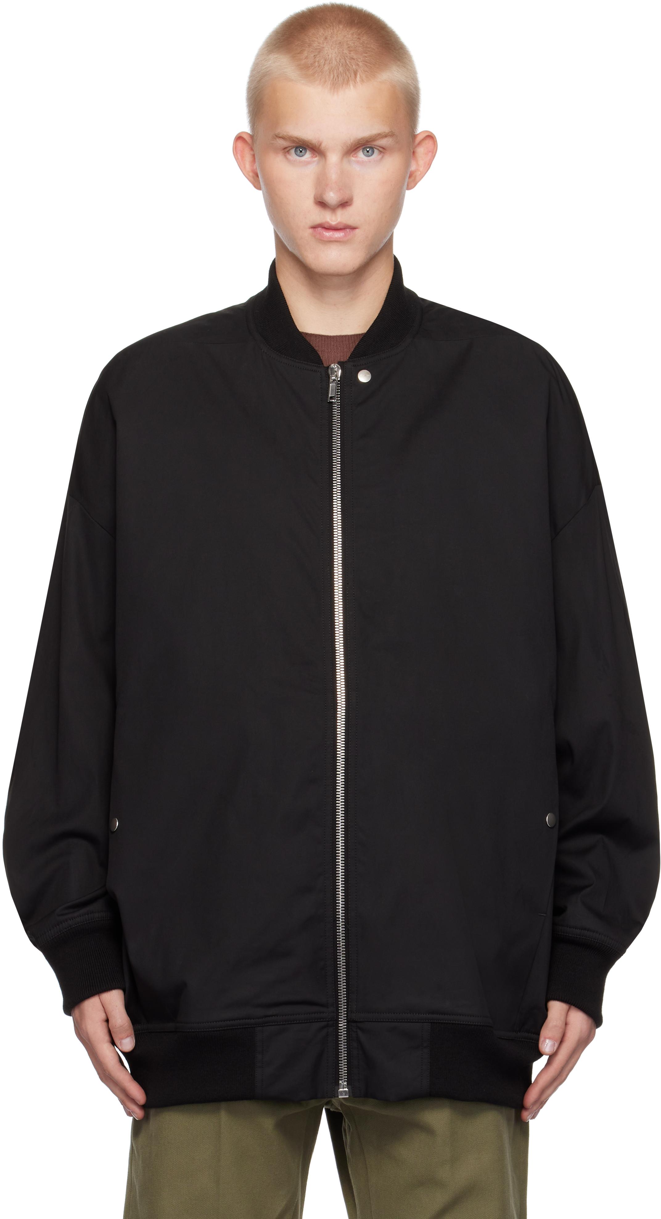 RickOwens JUMBO PETER FLIGHT ジップアップジャケット Jumbo Peter Flight distressed cotton jacket in black - Rick