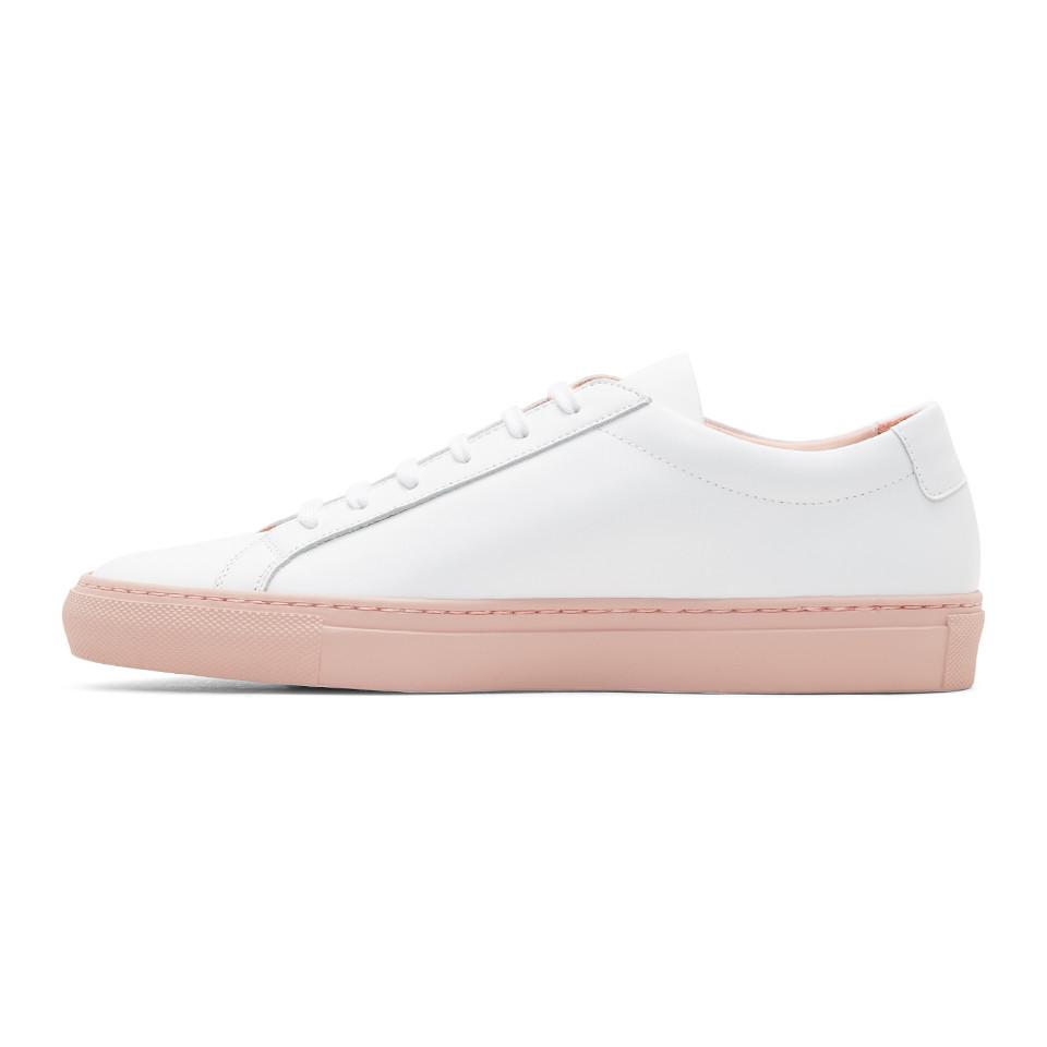 Common Projects Pink Achilles Colored Sole Sneakers for Men | Lyst