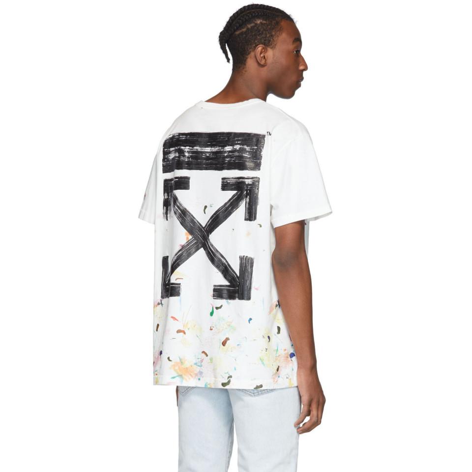 Off White c o Virgil Abloh Ssense Exclusive White Galaxy Brush T