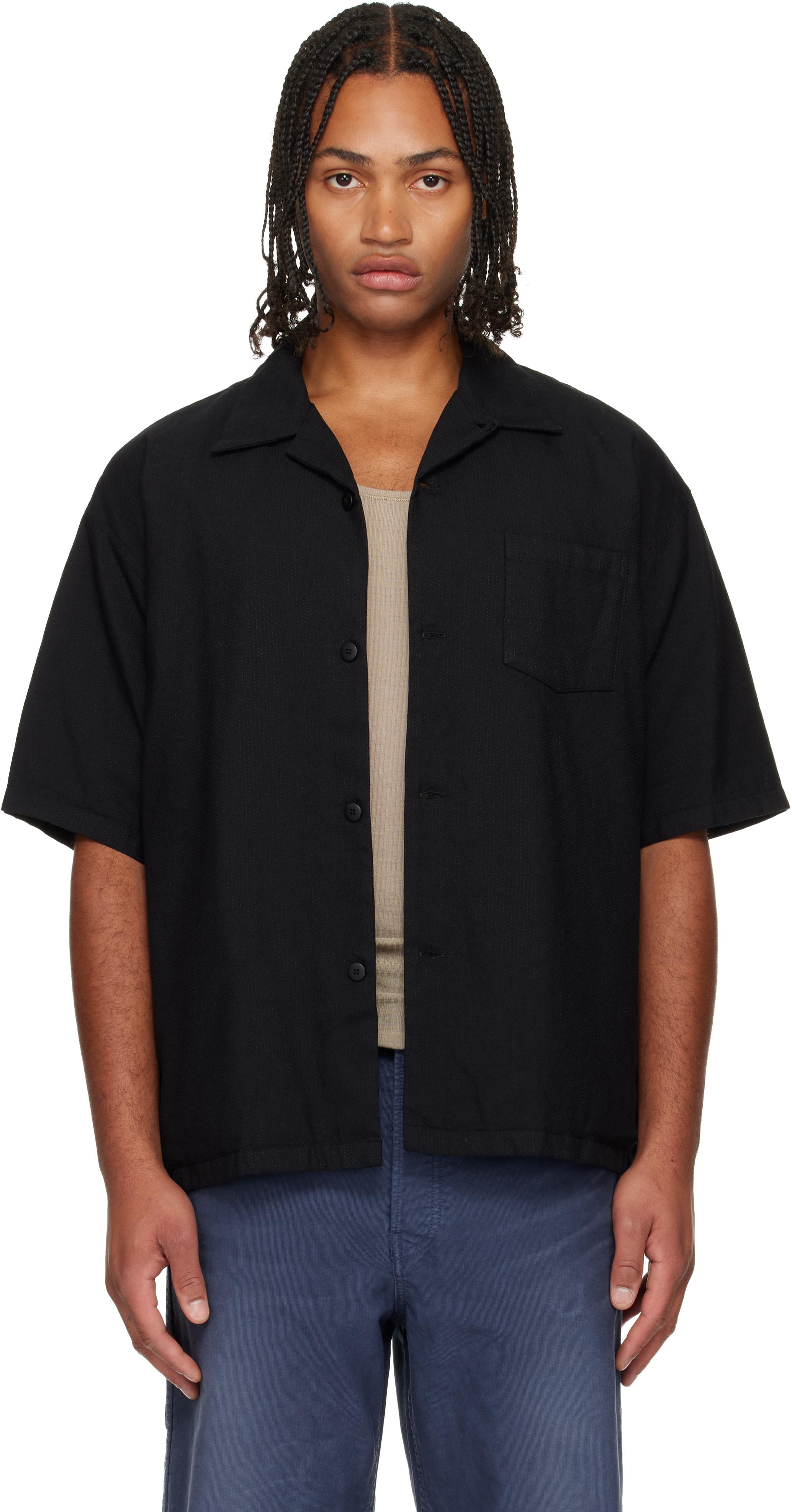 Visvim Wallis Short Sleeve Down Shirt in Black for Men | Lyst