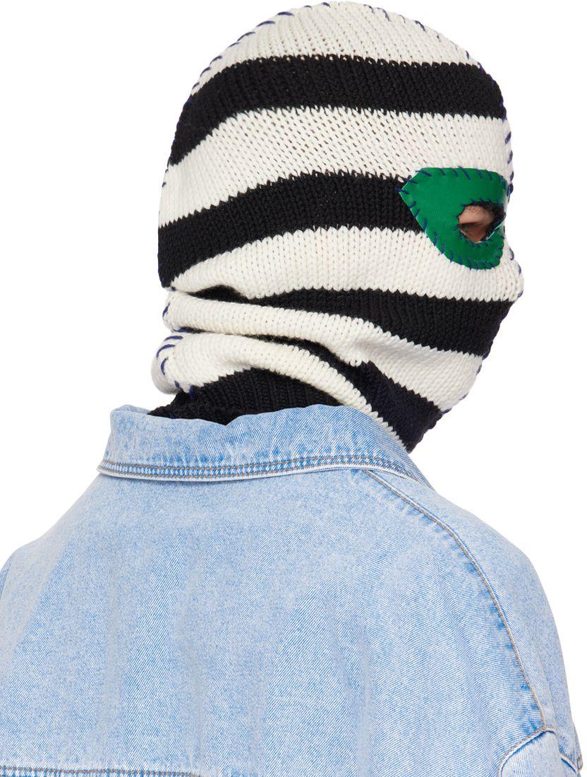 Marni striped knitted cape - White