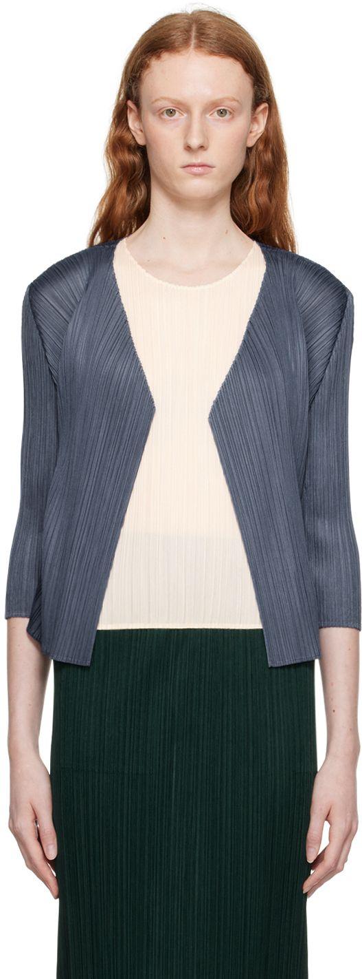 Pleats Please Issey Miyake Blue Monthly Colors June Cardigan | Lyst