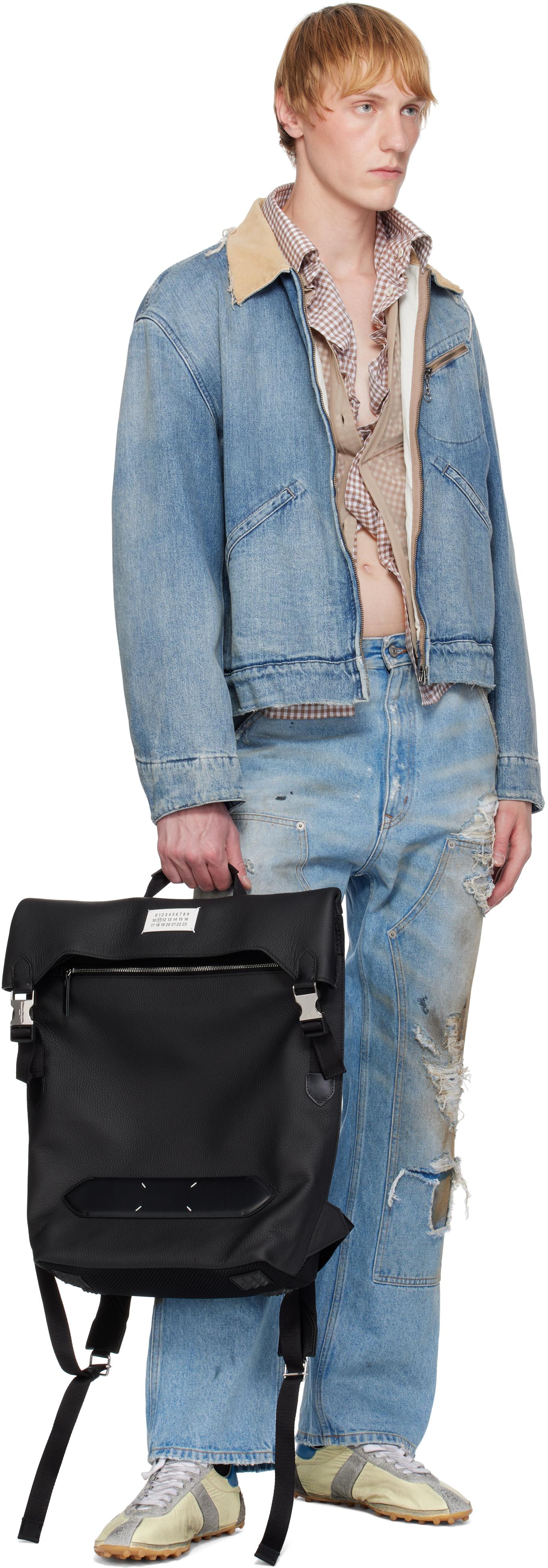 メンズ Maison Margiela ブラック Soft 5Ac フラップ バック