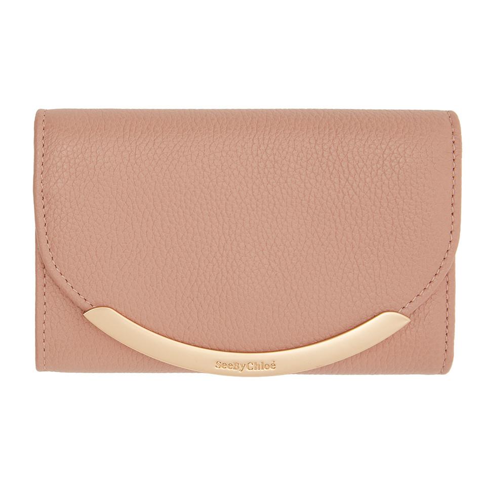 See By Chloé Leather Pink Lizzie Compact Trifold Wallet - Lyst