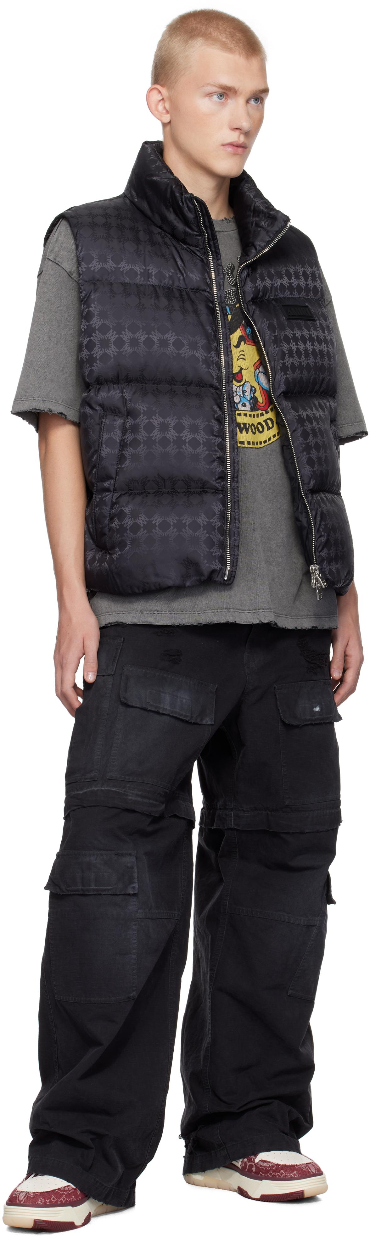 Amiri メンズ ブラック Ma Quad ジャカード ダウンベスト ジャケット 