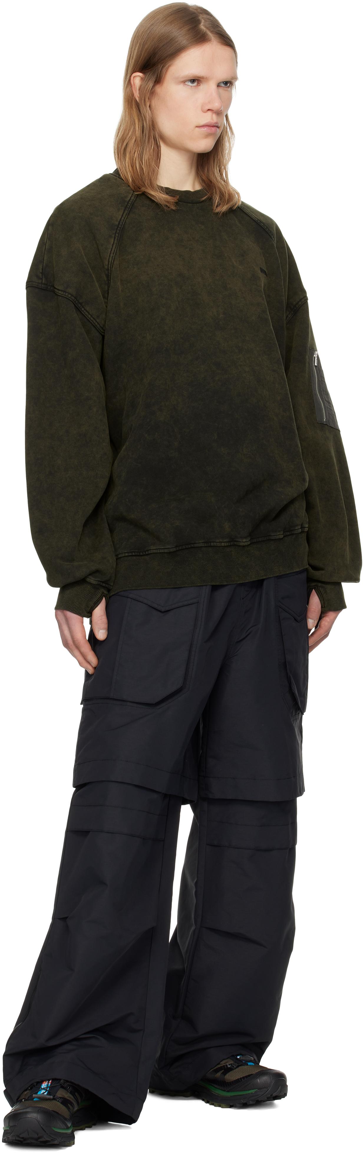 【関税込み】Juun.J ブラック サイドジッパー スウェットシャツ Juun.J メンズ ブラック サイドジッパー スウェットシャツ