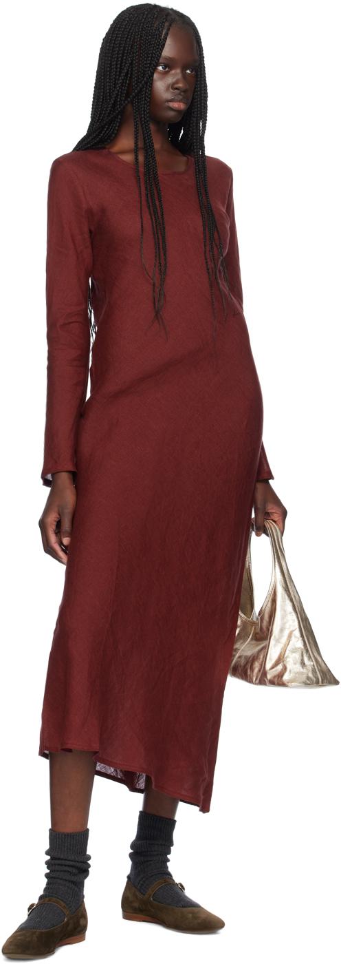 マイラン ワンピース ロング ワンショルダー リネン F カーキ /HK  