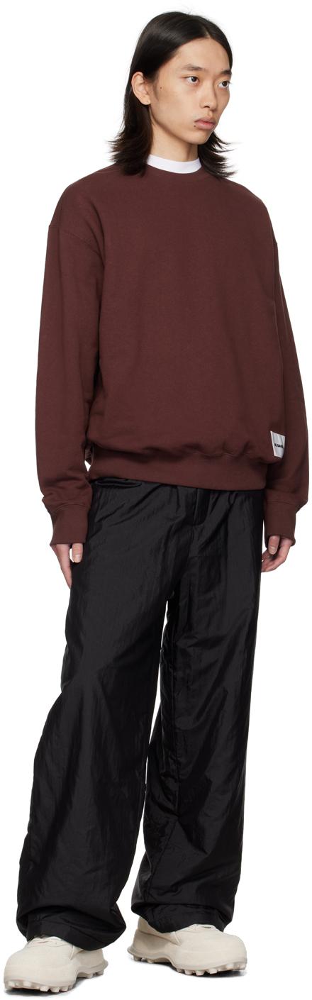 Jil Sander メンズ レッド バーガンディ ロゴパッチ スウェットシャツ 