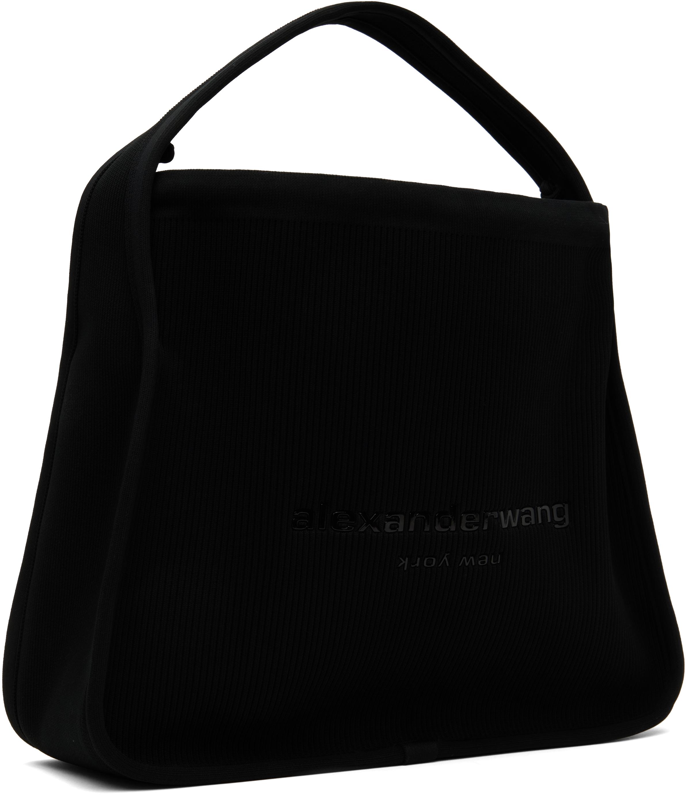 Alexander Wang■RYAN リブニット ラージバッグ ロゴ ブラック ☆Alexander Wang☆ ryan リブニット ラージバッグ (Alexander