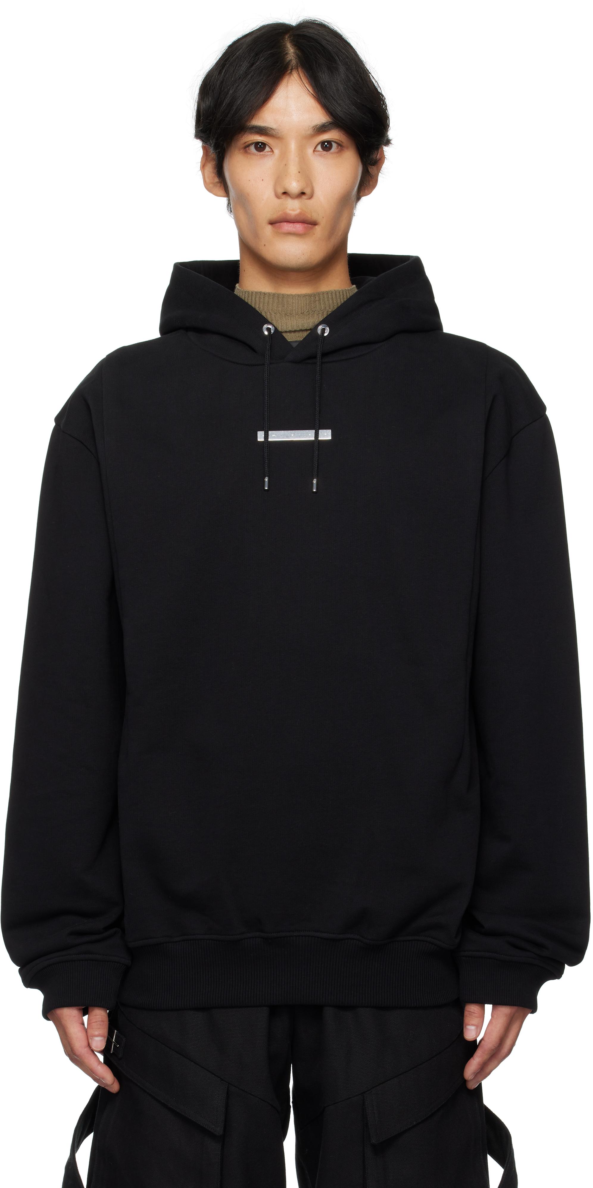 HELIOT EMIL◆OUTLINE LOGO HOODIE ロゴ入り コットン フード付 HELIOT EMIL ++ OUTLINE LOGO HOODIE