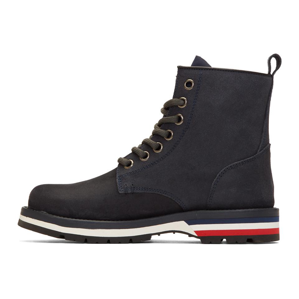 Moncler Men's New Vancouver Suede Boots in Blue for Men - Lyst