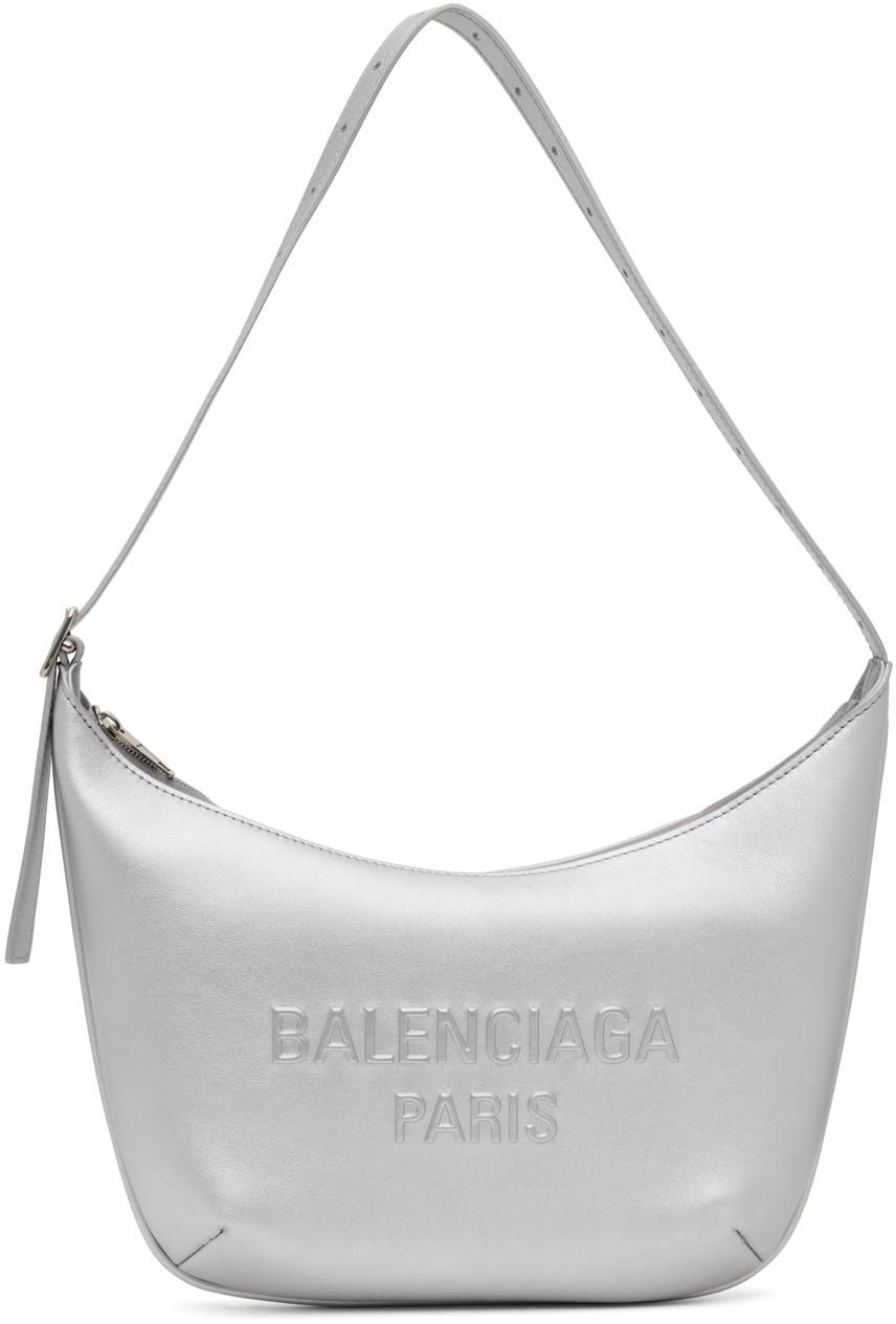 Balenciaga レディース グレー シルバー Mary-Kate スリングバッグ  