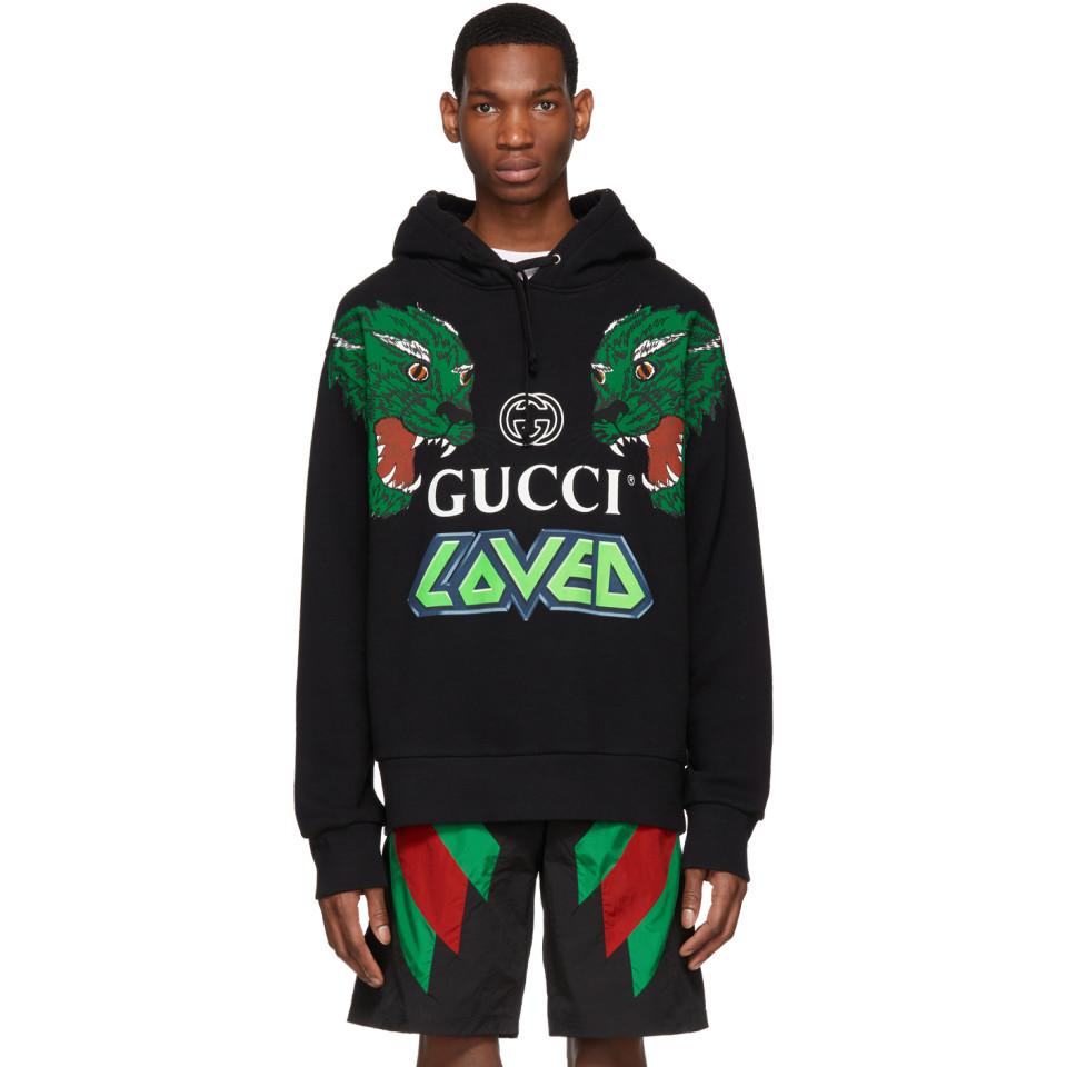 En team Aantrekkingskracht Verliefd Gucci Loved Hooded Sweatshirt in Black for Men | Lyst